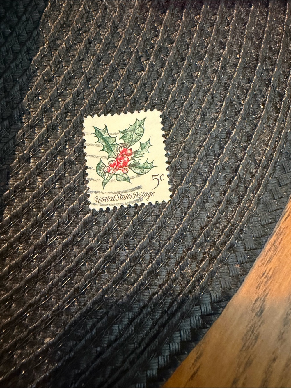 Vintage 1964 Rare Holly Berry 5 Cent Canceled Stamp